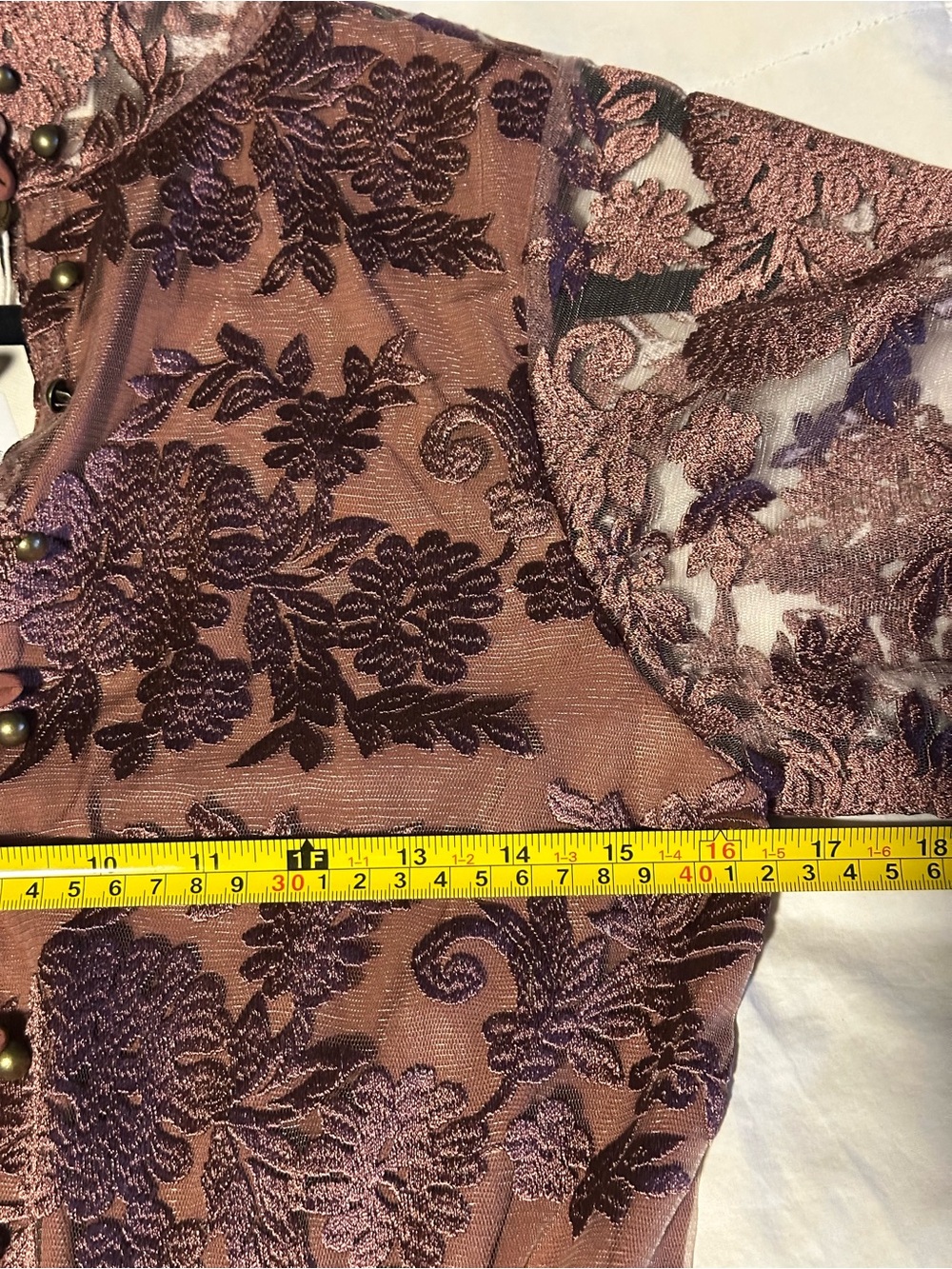 JOYFOLIE Bellana Dress in Rosette | Romantic Embroidered Mesh Maxi Dress | NWT - Picture 15 of 16